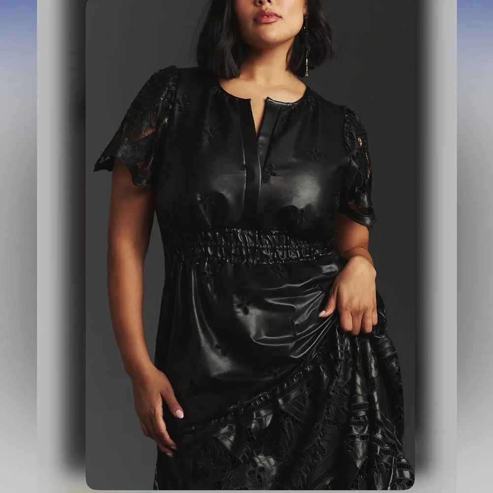 The Somerset Maxi Dress: Faux Leather Embroidered Edition 🔥 - Picture 8 of 10